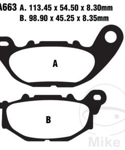 Yamaha Mt-25 16- Ebc Fa663V Yarı Sinter Ön Fren Balatası - motosiklet parçası görseli