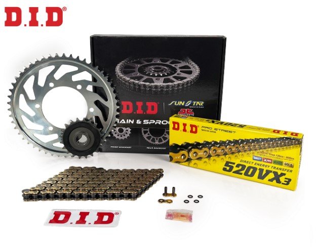 Yamaha R25 2015-2024 Dıd 520VX3 112L Gold Zincir Dişli Set - motosiklet parçası görseli
